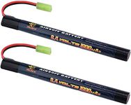 Melasta 2Pack 2/3A 8.4v 1600mAh Stick NIMH Airsoft Guns Battery Pack with Mini Tamiya Connector