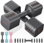 FEIERDUN Adjustable Dumbbell Set of 2, Each 2/4/6/8/10 lbs Weight for Women, Quick Adjust Weight, Double Locking Protection, Versatile Hand Weights for Home Gym & Outdoor Exercise