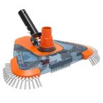 Helix Swimming Pool Vacuum Head with Side Brush & Universal Rotatable Hose Adapter, Weighted Triangle Pool Vacuum (Safe for Vinyl Liner Pool), for Inground & Above Ground Pools