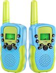 long range wireless walkie talkies for kids 1km to 3 km distance | 2 way kids radio | two piece walky talky with radio antenna, backlite display monitor, built-in flashlight and more features