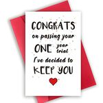 Funny Anniversary Card for Boyfriend, 1 Year Anniversary for Him Her, Humorous One Year Anniversary Card for Wife Husband