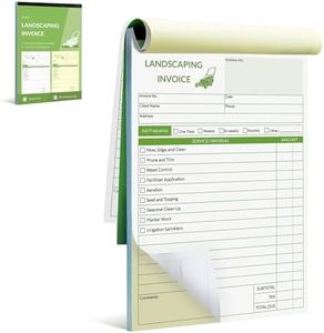 Harfesto Professional Garden Invoice Receipt Book, Landscaping Invoice Book for Small Business - 5.7 X 8.3 in, 2-Part Carbonless Work Order Forms, 50 Sets - Lawn Care Equipment Accessories