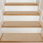 KOOTETA Stair Treads for Indoor Wooden Steps, 15 Pieces, 8 x 30 Inch, Non-Slip Carpet, Stair Treads with Reusable Adhesive for Kids, Elderly and Dogs, Polyester Surface