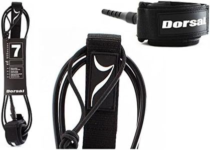 DORSAL Premium ProComp Surfboard 6, 7, 8, 9, 10 FT Surf Leash - Black 9 FT Longboard/Black