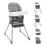 Fisher-Price Baby to Toddler Deluxe High Chair and Portable Booster Seat with Tray Liner plus Washable Seat Pad and Tray, Gray Tribal