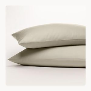 Seralino Housse de Coussin pour Couchage latéral 40 x 145 Taupe/Beige (Lot de 2) 100% Coton Biologique, Oeko-Tex, Respirant, Housse pour Oreiller pour Couchage latéral avec Fermeture éclair, Housse d