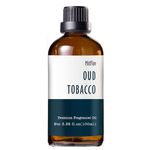 Oud Tobacco Fragrance Oil, MitFlor Single Scented Oil, Large Size Premium Grade Fragrance Oil for Soap & Candle Making, Aromatherapy Oil, Men & Woody Scent for Home Fragrance - 3.38 OZ/100ML