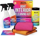 Ultimate Boat Interior Cleaning Kit Boat Cleaner Products Marine Vinyl Protectant Boat Vinyl Cleaner for Boat Seats Wipes & Microfiber Cloths Pontoon Boat Accessories Jetski Car & RV Care Supplies