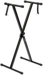 Cross Braced X Frame Music Piano Keyboard Stand with 7 Adjustable Height Positions by Crystals® (Single Braced Stand)