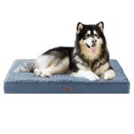 EHEYCIGA XXL Dog Bed, Orthopedic Dog Crate Beds for Jumbo Dogs, Washable Giant Dog Mattress with Removable Cover and Non-Slip Bottom, Pet Bed with Foam, Spa Blue