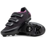 Tommaso Pista All Purpose Ready to Ride Indoor Cycling Shoes Women Bundle - Comfortable, Breathable Spin Shoes Women Indoor Cycling Cleats - Look Delta & SPD Compatible, Black/Pink-SPD, 6 UK