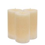 Nicola Spring Vanilla Scented Single Wick Pillar Candle, 140hrs Burning Time, 20 x 9 cm - Pack of 3