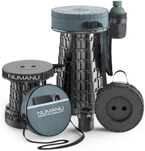 NUMANU 2024 Upgraded Collapsible Stool & 3IN1 Cushioned Carry Bag, Adjustable Height Folding Stool, Telescopic Camping Chair Retractable Seat or Footrest for Outdoors & Travel, Max 620lbs