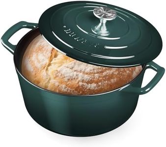 Nuwave 6 Qt PFAS-Free Enamel Cast Iron Dutch Oven Pot with Lid, Pine Forest