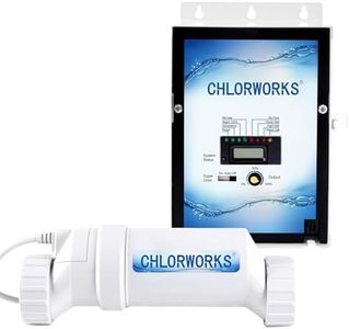 CHLORWORKS Salt Water Pool Chlorinator System - up to 25,000 Gallons Salt Swimming Pool, Salt Chlorine Generator Compatible with 1.5" & 2'' PVC Pipe