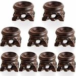 9 Pieces Mini Wooden Stand 3 Sizes for Crystal Sphere Stand Wooden Display Stand Crystal Ball Stand Globe Gem Base Hollow Orb Holder for Egg Stone Rock Decor, 0.79 Inch,1.18 Inch,1.57 Inch