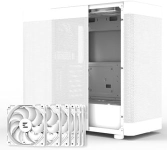 Zalman i4 Airflow ATX PC Case - Full Mesh Design - 6 x 120mm Fans Pre-Installed - Mid-Tower Desktop Computer Case - Vertical GPU Mount & 360mm Radiator Support, White