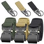 Ginwee 3-Pack Tactical Belt,Military Style Belt, Riggers Belts for Men, Heavy-Duty Quick-Release Metal Buckle with extra Molle Key Ring Holder Gears