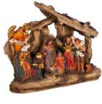 Kurt Adler 7-Inch Resin Nativity Table Piece, 11 Piece Set with Stable