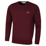 Calvin Klein Mens Round Neck Tour Sweater - Burgundy - L