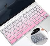 2 Pack for HP Chromebook x360 Keyboard Cover 14 Inch for HP Chromebook 14B-CA, HP Chromebook 14-DA/14a-na, HP Chromebook 11,14 G2/G3/G4/G5/G6 EE/G7 EE Keyboard Skin(Ombre Pink+Clear)