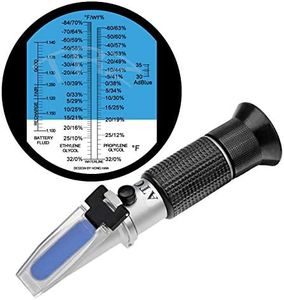 TRZ 4-in-1 Antifreeze Refractometer Ethylene Glycol, Propylene Glycol in Antifreeze Freezing Point Temperature and Concentration, AdBlue, DEF and Industrial Battery Fluid