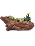 Dahlia Driftwood Stump Log Concrete Planter/Succulent Pot/Plant Pot, 7.9L x 4.3W