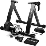 Alpcour Bike Trainer Stand - Portable Stainless Steel Indoor Trainer w/Magnetic Flywheel, Noise Reduction, 6 Resistance Settings, Quick-Release & Bag - Stationary Exercise for Road & Mountain Bikes