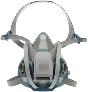 3M Rugged Comfort Quick Latch Half Facepiece Reusable Respirator 6501QL, NIOSH, Cool Flow Exhalation Valve, Bayonet Connection, Silicone Face Seal, Gases, Vapors, Dust, Maintenance, Construction, S