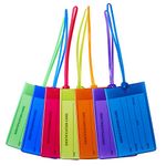 Luggage Tags 8 Pack，Auervo Flexible Silicone Travel Tags, ID Labels, Name Card Holder for Baggage Bags Suitcases Backpacks 8 Colors (8pcs)