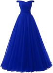 Nina Women's A-Line Tulle Prom Formal Evening Homecoming Dress Ball Gown, Royal Blue, 10