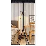 Extsud Magnetic Screen Door Keep Insects Out Mosquito Door Screen Easy to Install Without Drilling Top-to-Bottom Seal Automatically for Balcony Sliding Living Room Children's Room, 100x220 cm