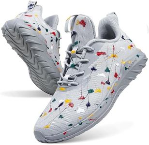 Soulsfeng Mens Running Shoes Lightweight Breathable Colorful Graffiti Tennis Walking Workout Gym Sneakers for Men 6.5