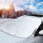 Tevlaphee Windscreen Cover, Windscreen Frost Protector, Car Windshield Cover, Magnetic, Against Snow, Ice, Frost, Dust, Sun, Foldable, 197 * 128cm