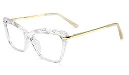 FEISEDY Cat Eye Crystal Glasses Frame Clear Lenses Eyewear Women Non Prescription Optical Eyewear B2440