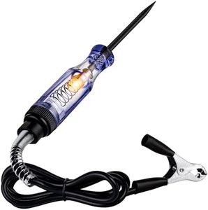 Test Light Automotive, 6V-12V-24V Circuit Tester with Light for Continuity Voltage Electrical Fuse Tester, Car Electric Tester Pen ABS Handle with Sharp Probe&Alligator Clip for Sedan, SUV, RV, Truck