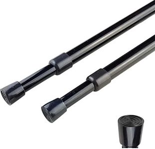 2pcs Spring Tension Curtain Rod，28-43 Inches Adjustable Expandable Pressure Black Curtain Tension Rods For Kitchen, Bathroom, Window,Home