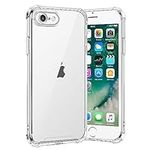 gueche Compatible with iPhone SE 2022 Case, iPhone SE 2020 Case, iPhone 7 Case, iPhone 8 Case Case, Crystal Clear Silicone Phone Cover, Basic Case for iSE3 2022/SE2 2020/7/8 Hülle Coque funda- Clear