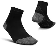 Feetures Plantar Fasciitis Ultra Light Quarter Sock (Small, Black)