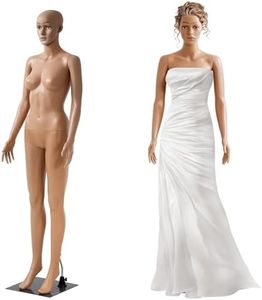 69 Inch Female Mannequin Full Body with Metal Base, Full Body Mannequin with Adjustable Detachable Poseable, Full Body Mannequin Female for Retail Clothing Shops, Mannequin Full Body Female, Nude