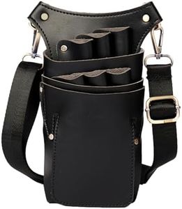 Scissor Pouch for Stylist Essentials Tools Bag, PU Leather Salon Hair Professional Scissors Holster for Hairdressers with Shoulder Belt