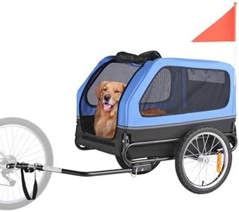 VEVOR Dog Bike Trailer, Supports up to 88 lbs, Pet Cart Bicycle Carrier for Small & Large Dogs, Easy Folding Frame with Quick Release Wheel, Universal Bicycle Coupler, Reflector, Flag, Internal Leash