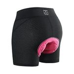 WOSAWE Women's Cycling Underwear Breathable MTB 3D Padded Spinning Class Shorts, Black, Medium