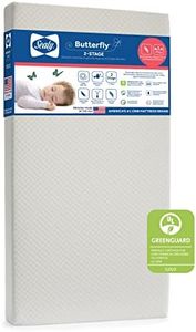 Sealy Baby - Butterfly - 2 Stage Breathable Knit Waterproof Toddler and Baby Crib Mattress