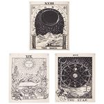 Simpkeely Pack of 3 Tarot Tapestries, The Sun The Moon The Star Tarot Card Tapestry Medieval Divination Wall Hanging with Rustproof Grommets, Mysterious Tapestry for Bedroom – 16" x 20"