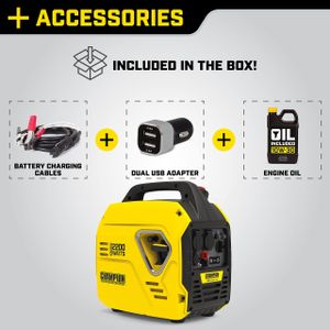 Champion 2200W Petrol Inverter Generator – Portable, Ultra Quiet, 4.0L