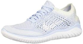 Nike Women's WMNS Free Rn Flyknit 2018 Running Shoes, Multicoloured Hydrogen Blue White 402, 8.5 CA