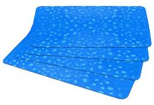 Kuber Industries Polyvinyl Chloride Diamond Texture Fridge Mat Set Of 4|Water Proof Refrigerator Drawer Mat|Reusable & Washable|Multipurpose Mat For Kitchen (Blue)