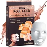 AZURE Rose Gold Luxury Hydrating Facial Sheet Mask - Firming, Lifting & Deeply Moisturizing - Helps Reduce Fine Lines & Wrinkles, Signs of Aging & Dry Patches - Skin Care Made in Korea - 5 Pack