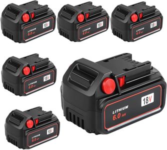 Aoasur 6Packs Compatible with Milwaukee m18 Battery,Compatible with All Power 18V Milwaukee Power+ Tools